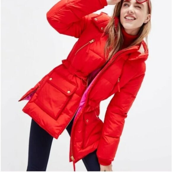 J.Crew Chateau Puffer Jacket Primaloft in Bright Cerise Size M #AF012 - Picture 2 of 9
